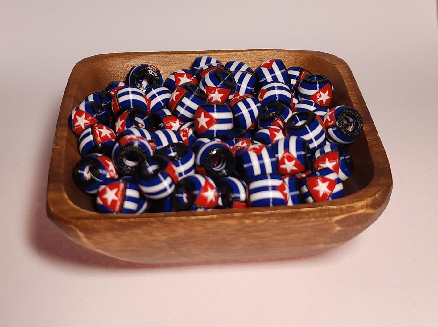 Caribbean Flag Jewelry Beads for Hair or Charms: Cuba