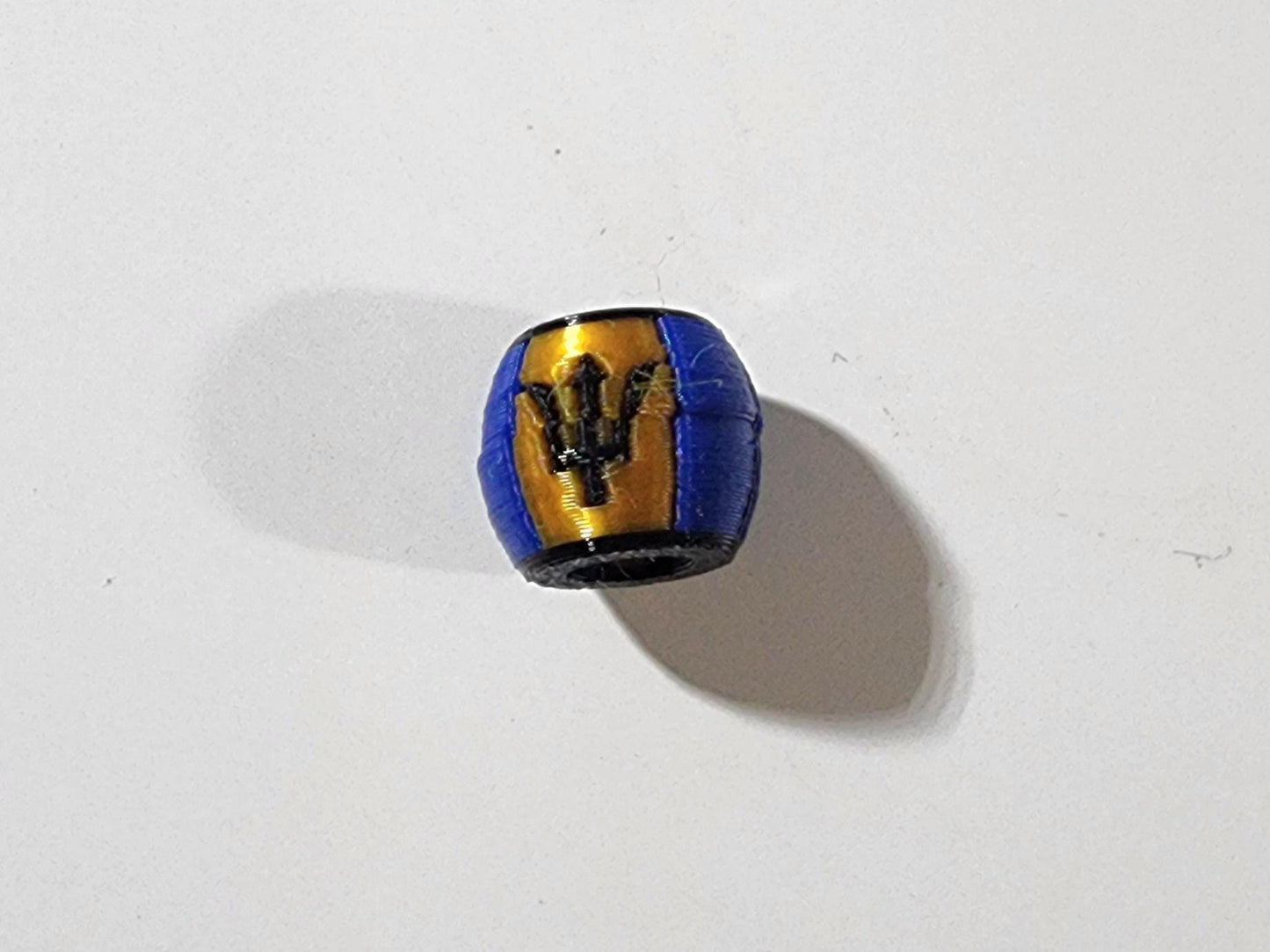 Caribbean Flag Jewelry Beads for Hair or Charms: Barbados (DISCOUNTED)