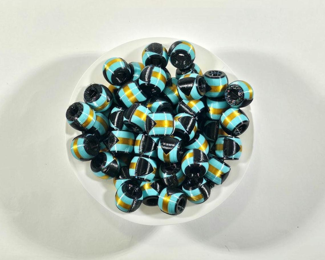 Caribbean Flag Jewelry Beads for Hair or Charms: Bahamas