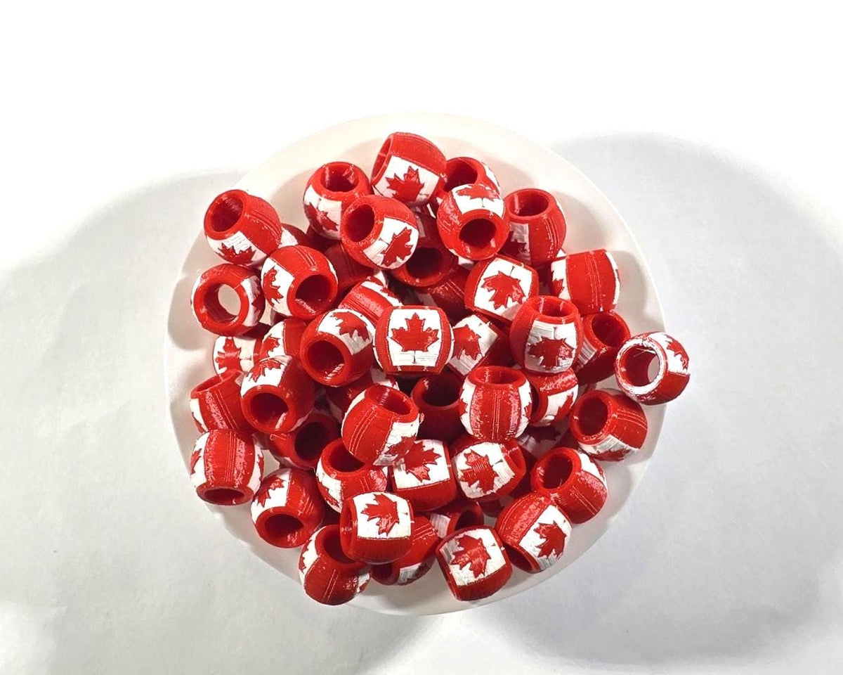 Canadian Flag Jewelry Beads for Hair or Charms: Canada