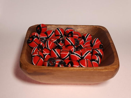 Caribbean Flag Jewelry Beads for Hair or Charms: Trinidad and Tobago