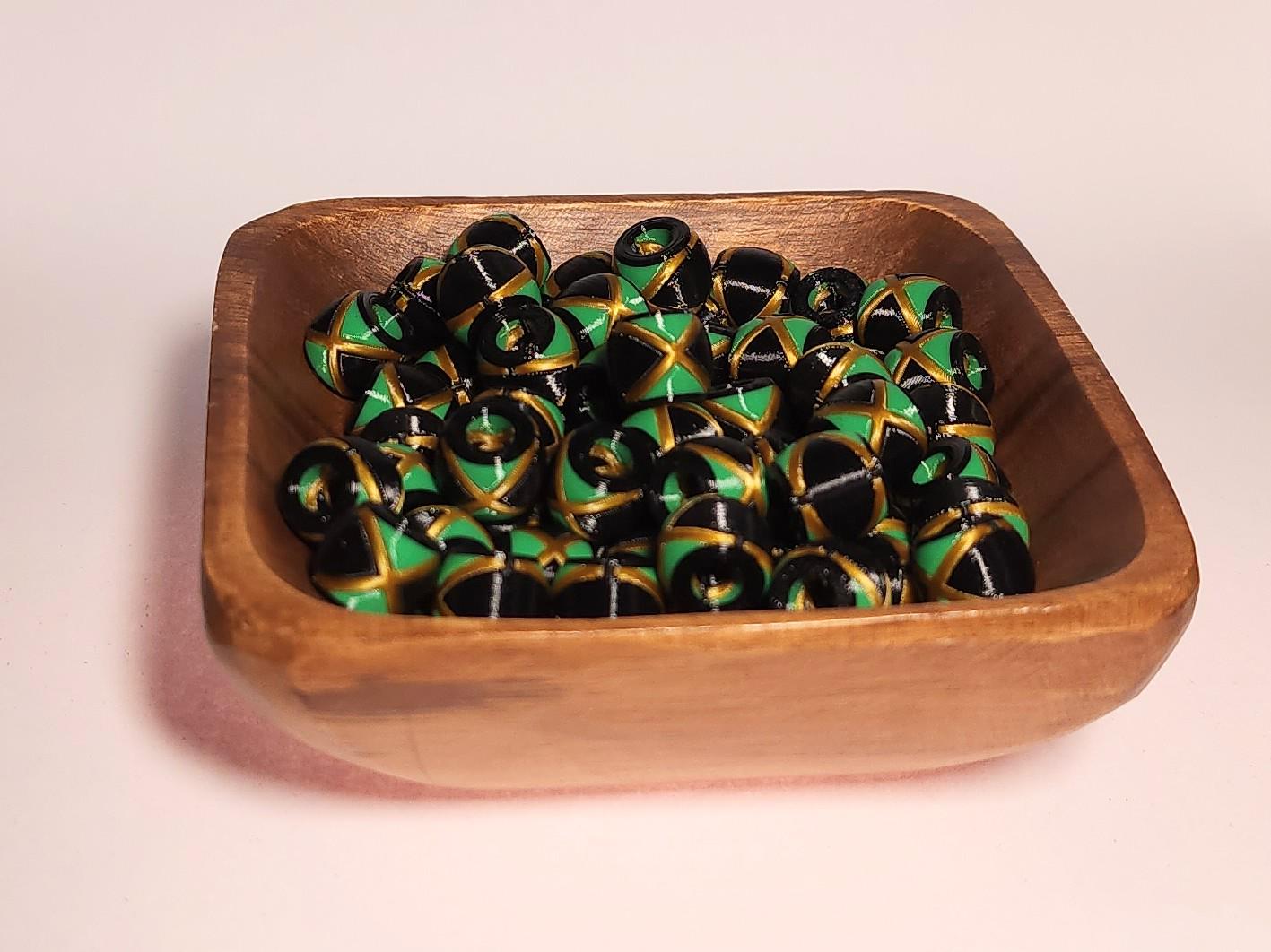 Caribbean Flag Jewelry Beads for Hair or Charms: Jamaica