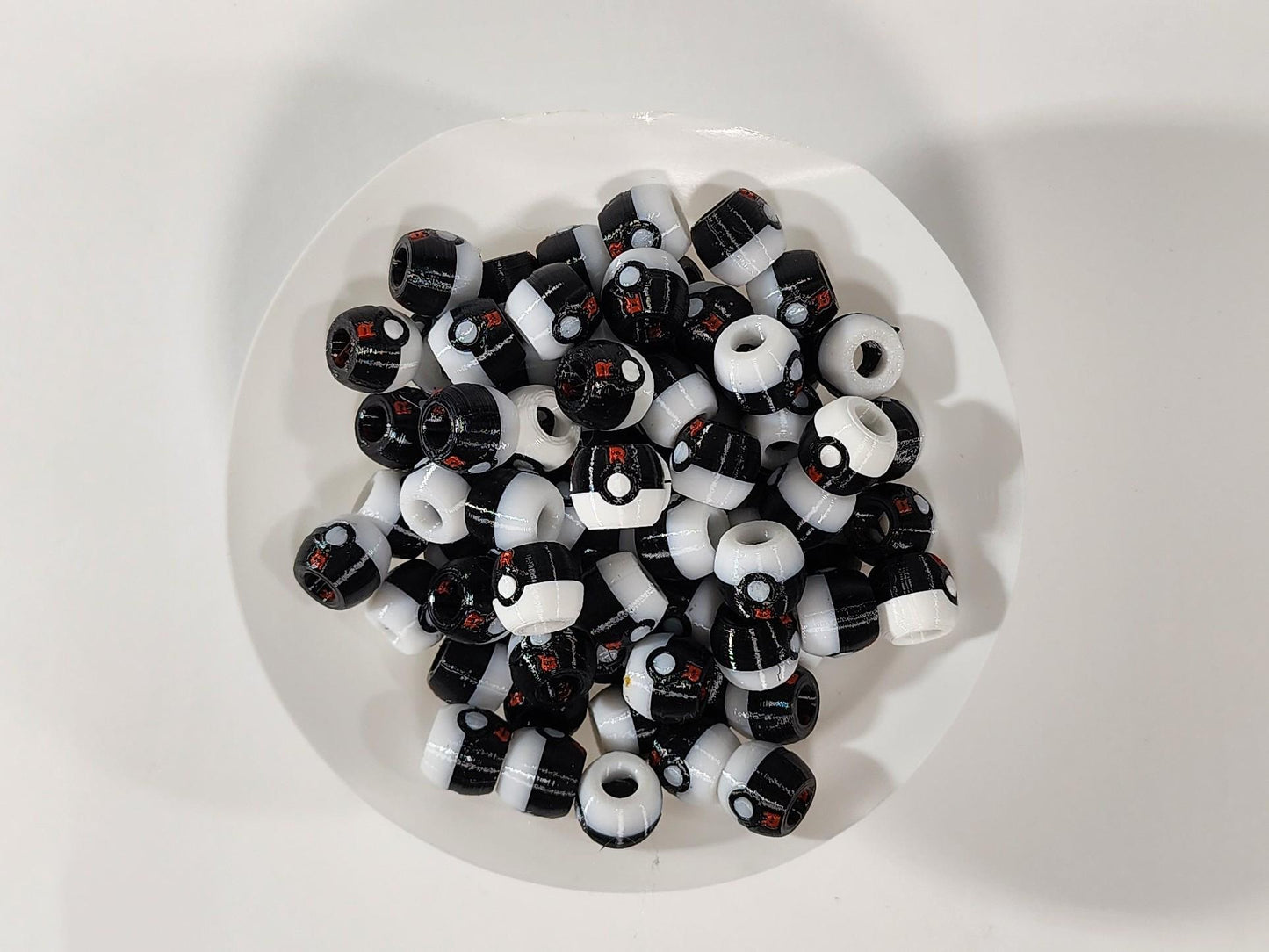 Pokemon Inspired Beads for Hair — Pokeball Charm Beads for Braids, Cosplay Jewelry, Festival Hair Accessories, Gift for Pokemon Fan