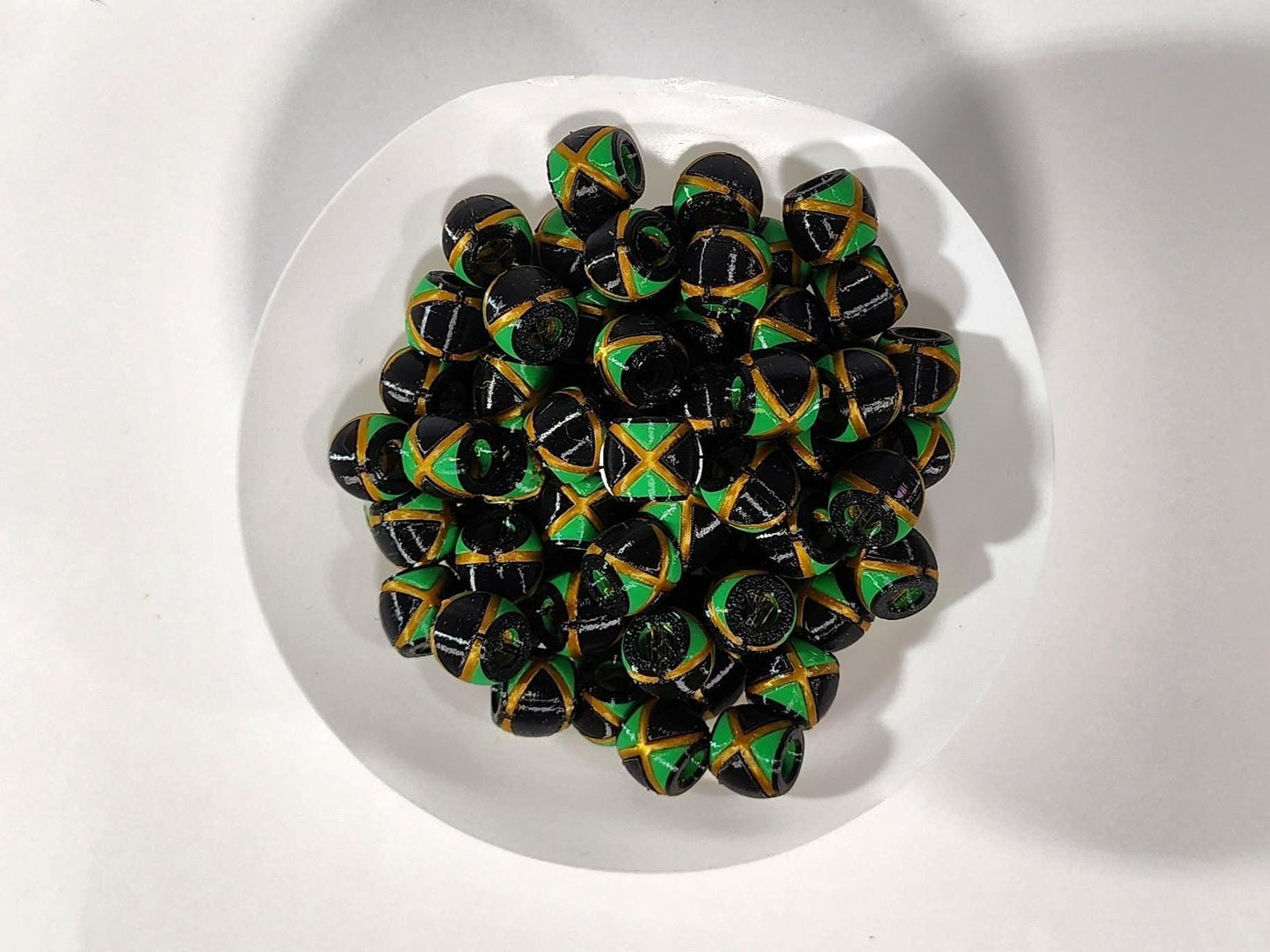 Caribbean Flag Jewelry Beads for Hair or Charms: Jamaica