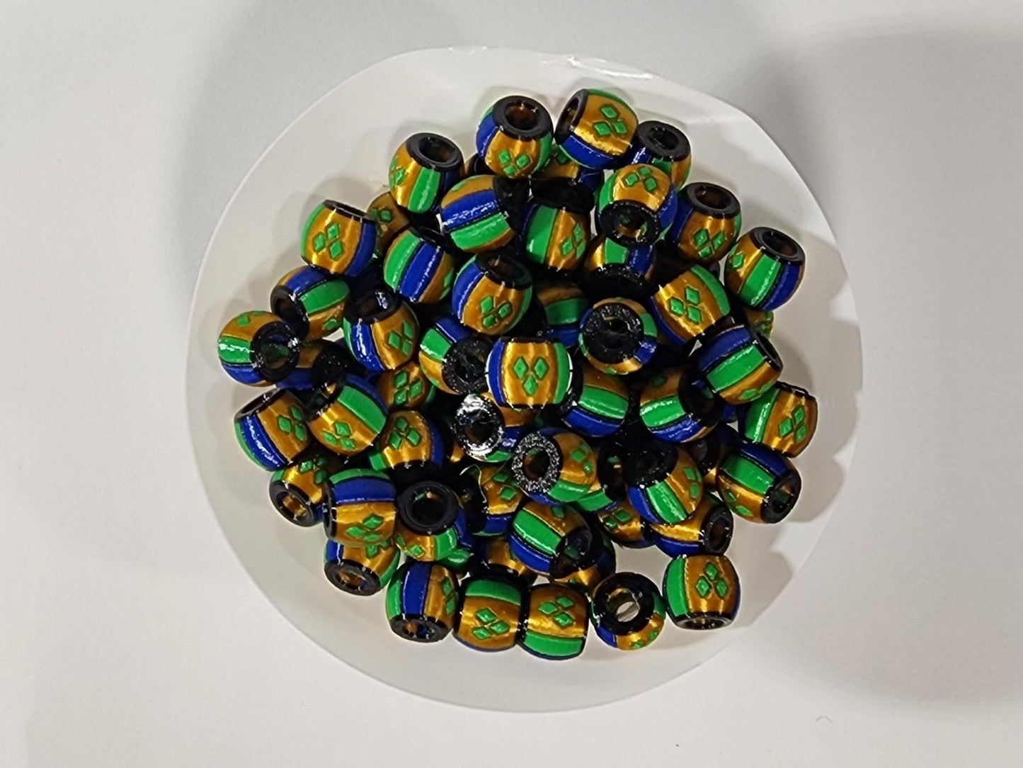 Caribbean Flag Jewelry Beads for Hair or Charms: St. Vincent and the Grenadines