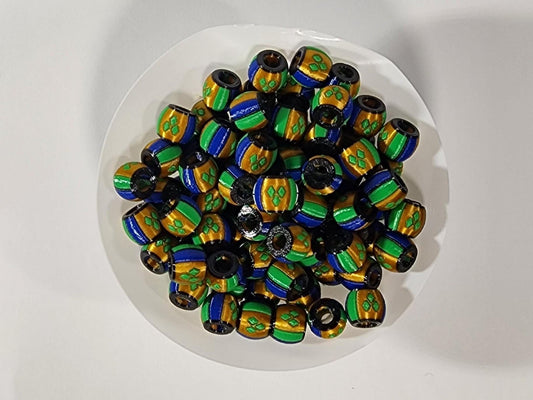 Caribbean Flag Jewelry Beads for Hair or Charms: St. Vincent and the Grenadines