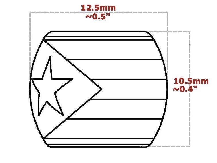 Caribbean Flag Jewelry Beads for Hair or Charms: Puerto Rico