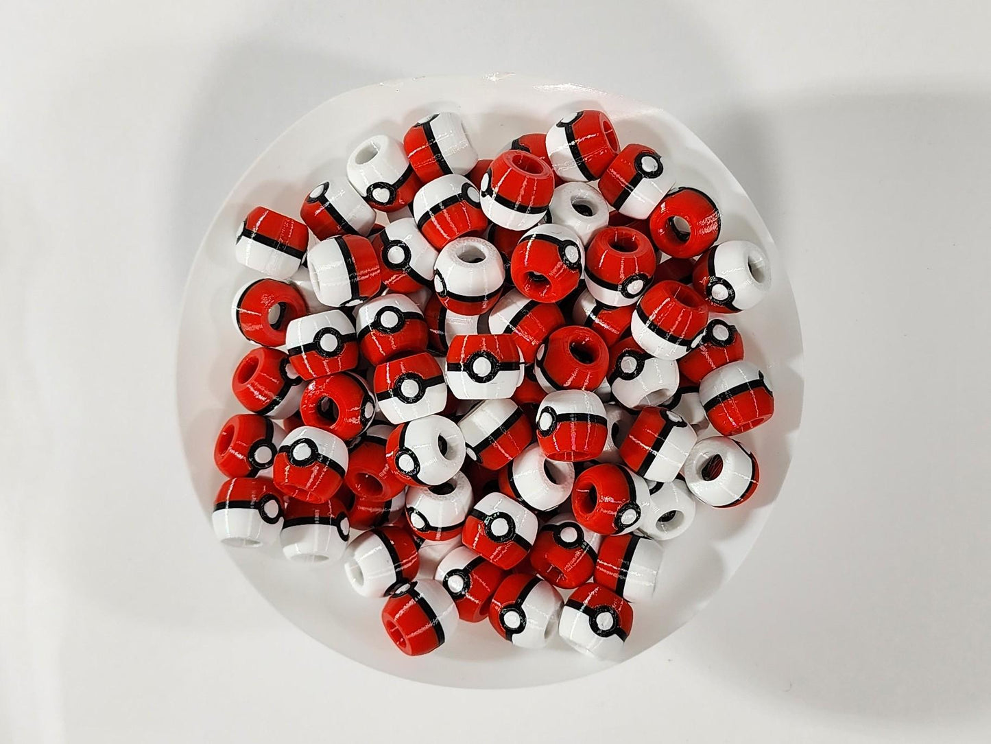 Pokemon Inspired Beads for Hair — Pokeball Charm Beads for Braids, Cosplay Jewelry, Festival Hair Accessories, Gift for Pokemon Fan
