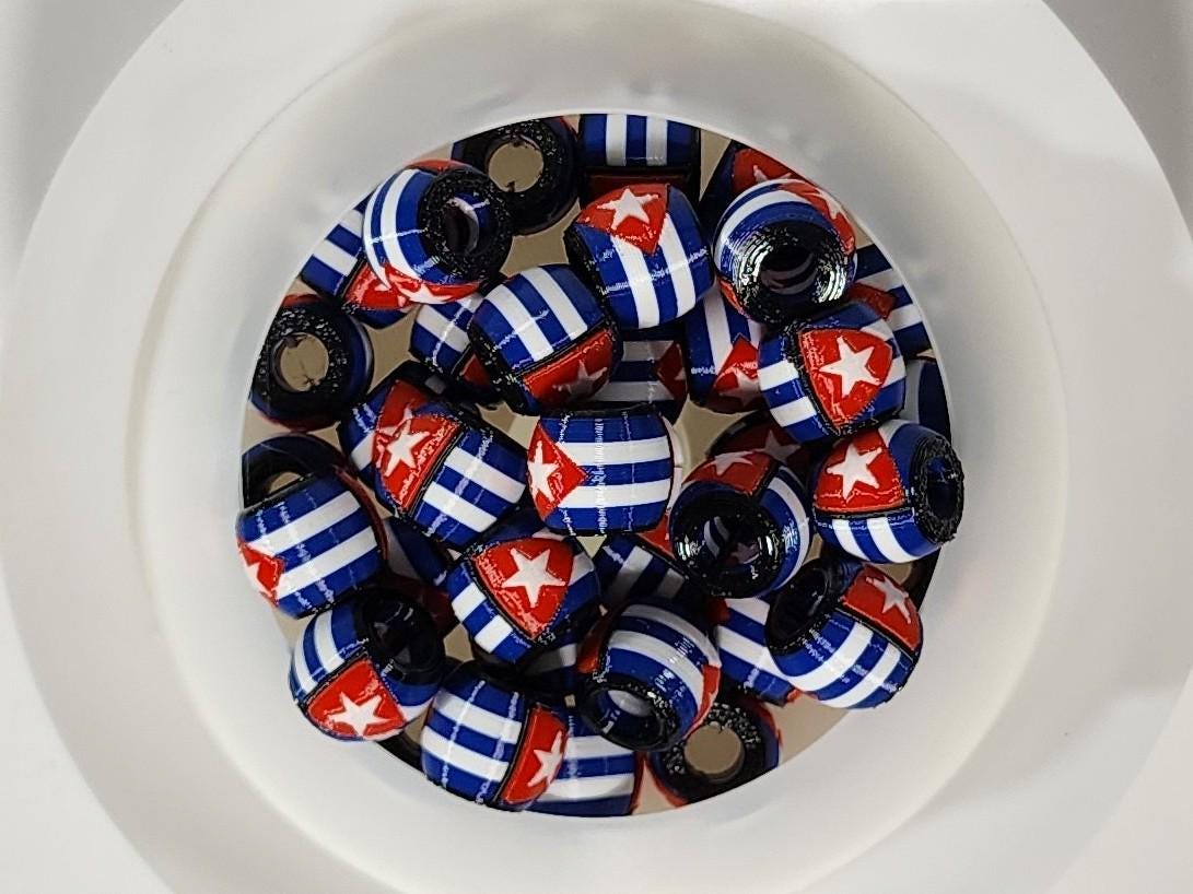 Caribbean Flag Jewelry Beads for Hair or Charms: Cuba