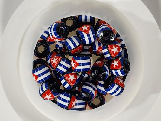 Caribbean Flag Jewelry Beads for Hair or Charms: Cuba