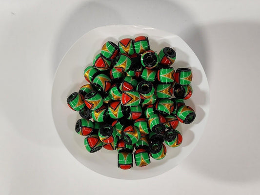 Caribbean Flag Jewelry Beads for Hair or Charms: Guyana