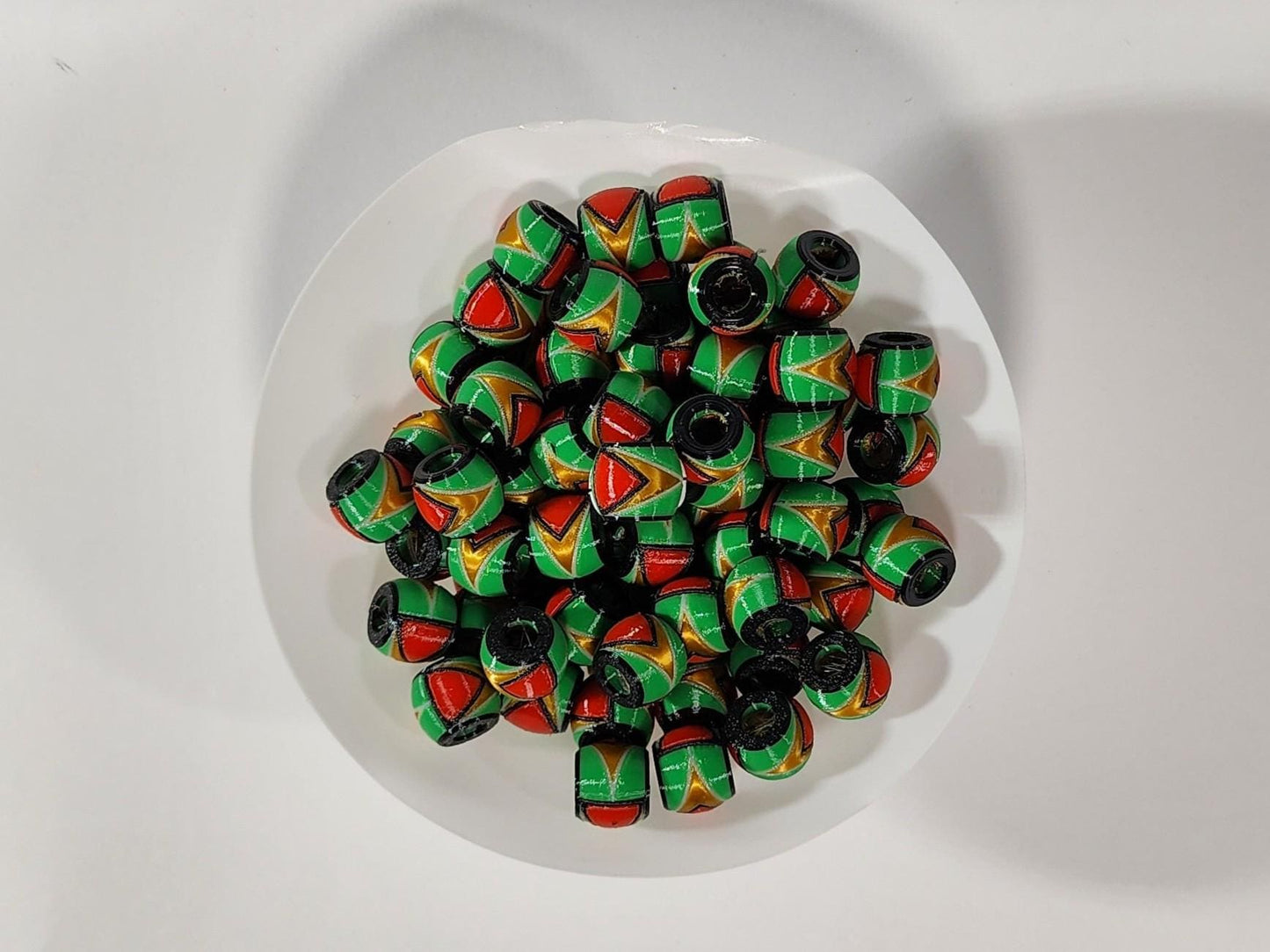 Caribbean Flag Jewelry Beads for Hair or Charms: Guyana