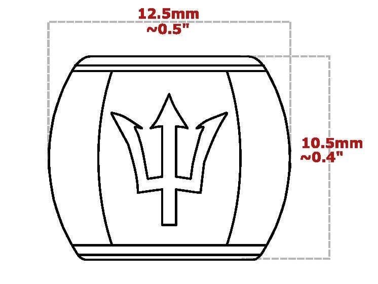 Caribbean Flag Jewelry Beads for Hair or Charms: Barbados (DISCOUNTED)