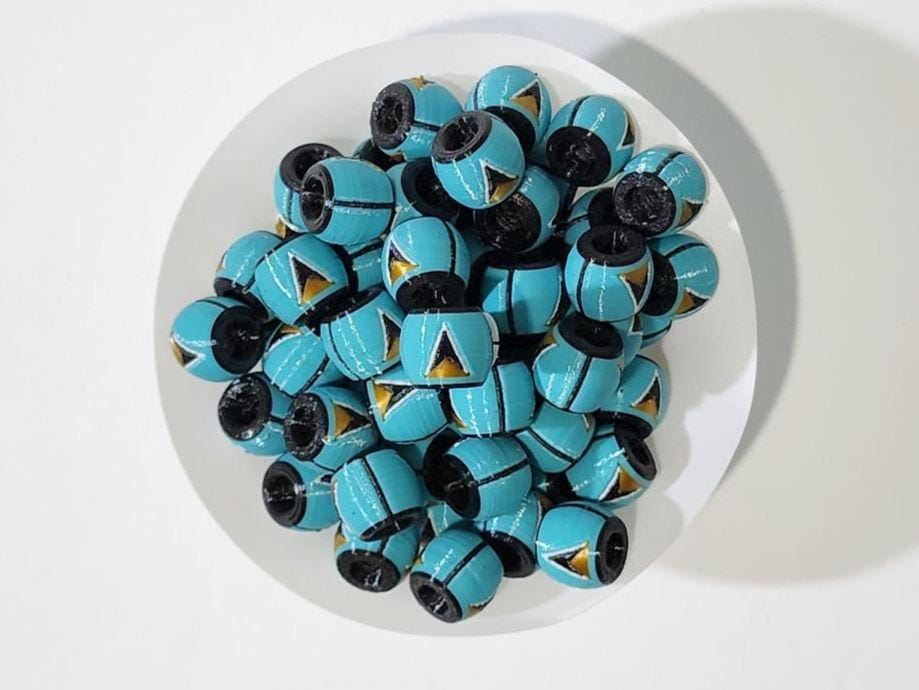 Caribbean Flag Jewelry Beads for Hair or Charms: St. Lucia