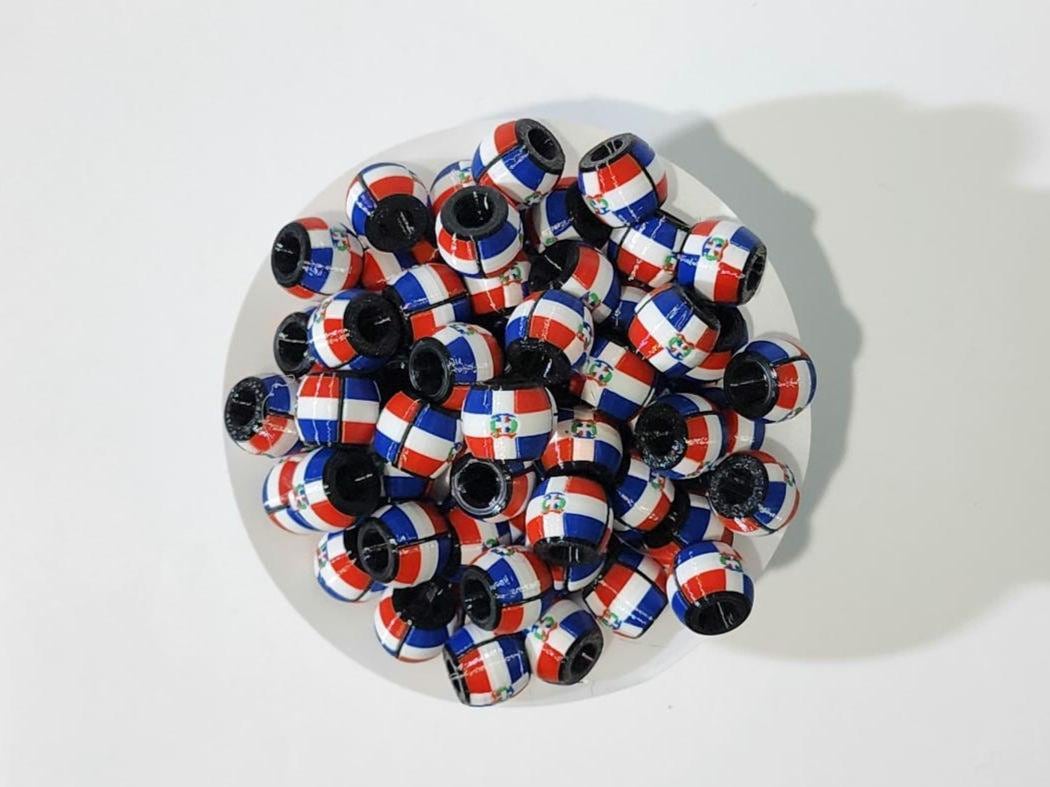 Caribbean Flag Accessory Beads and Charms: Dominican Republic (República Dominicana / Quisqueya)