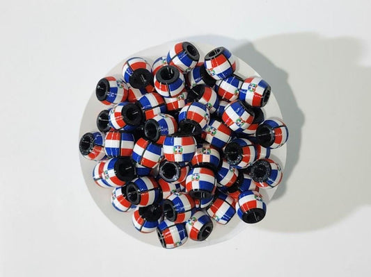 Caribbean Flag Accessory Beads and Charms: Dominican Republic (República Dominicana / Quisqueya)
