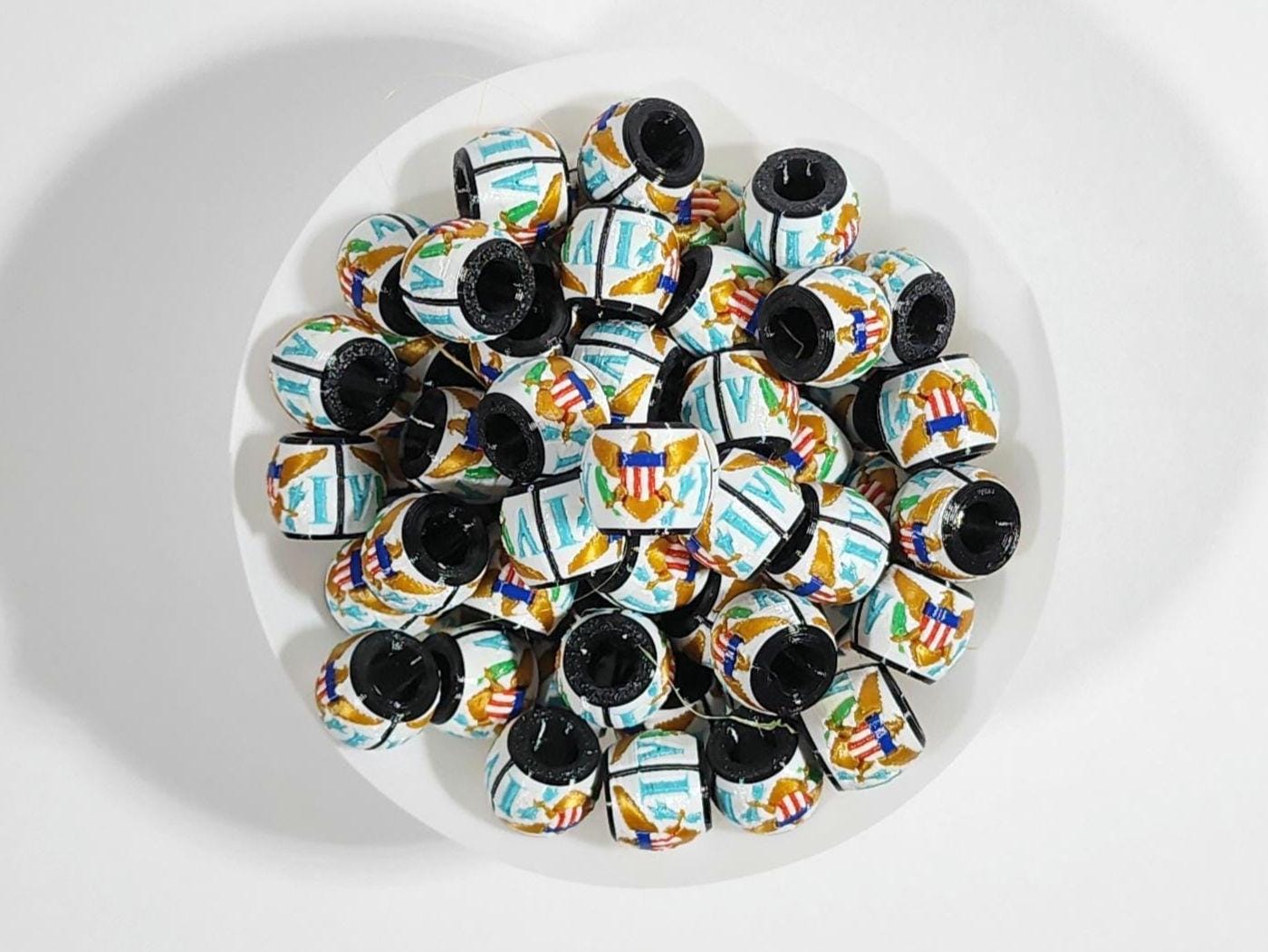 Caribbean Flag Jewelry Beads for Hair or Charms: US Virgin Islands