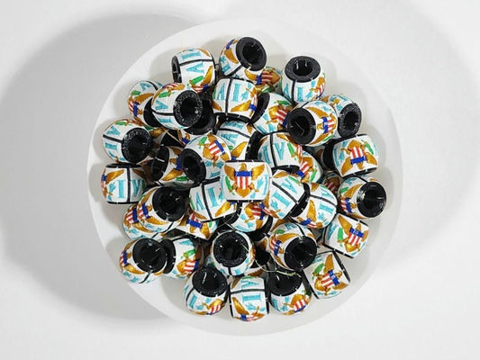 Caribbean Flag Jewelry Beads for Hair or Charms: US Virgin Islands