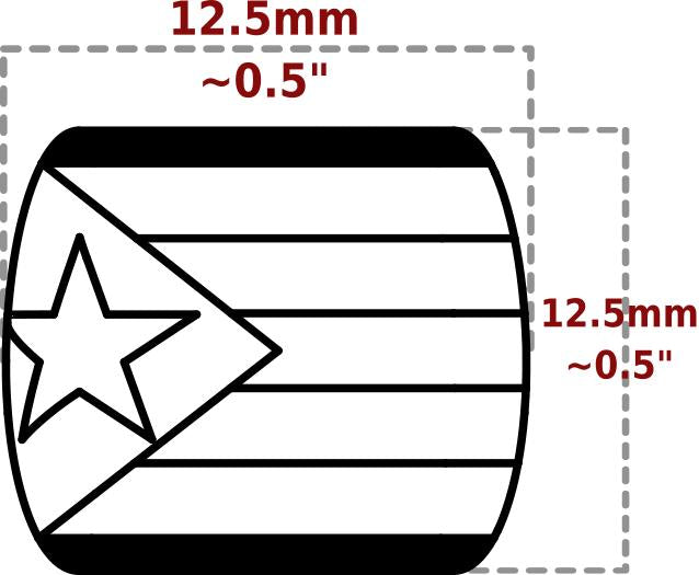 Caribbean Flag Jewelry Beads for Hair or Charms: Puerto Rico