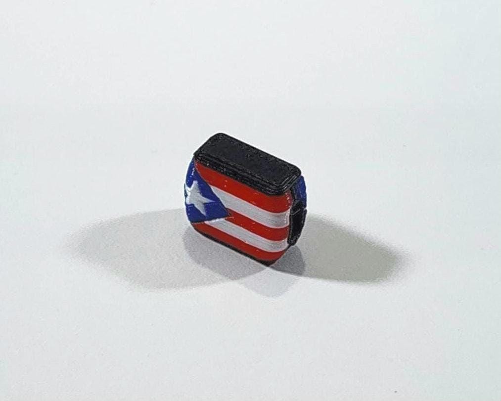 Caribbean Flag Jewelry Beads for Hair or Charms: Puerto Rico