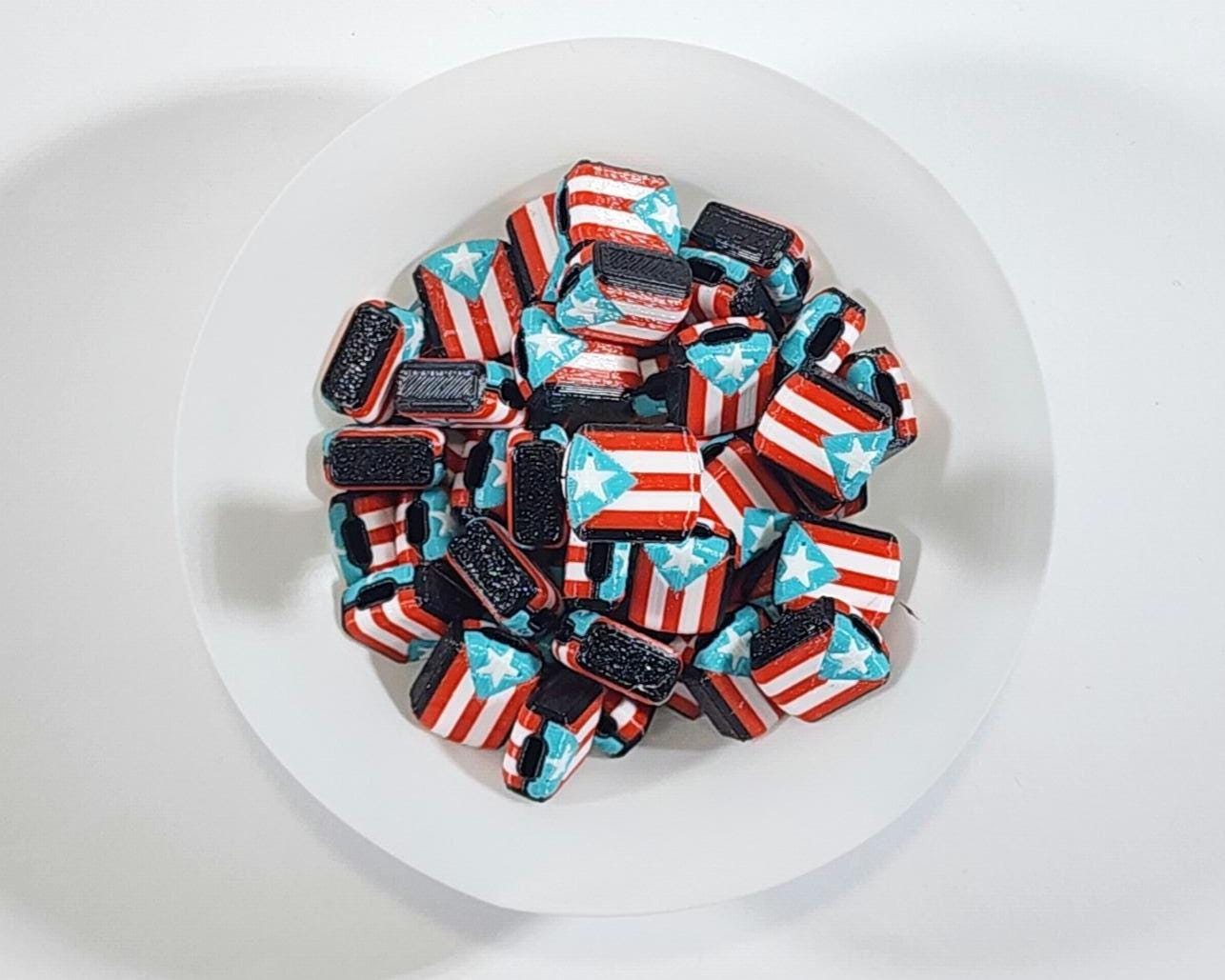 Caribbean Flag Jewelry Beads for Hair or Charms: Puerto Rico