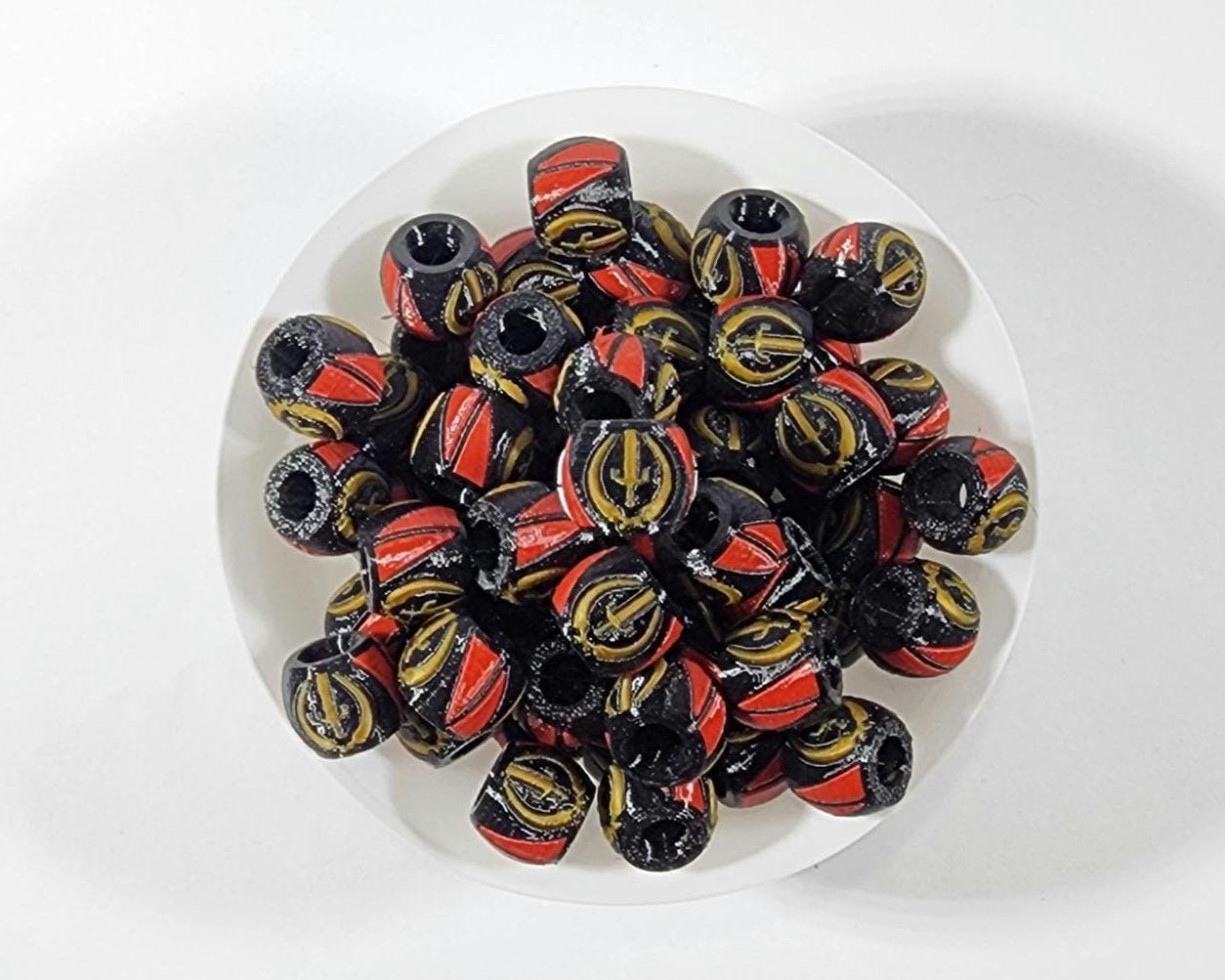 Black American Heritage Beads — Afrocentric Charm Beads, Cultural Braid Accessories, Festival Hair Jewelry, Black History Celebration Gift