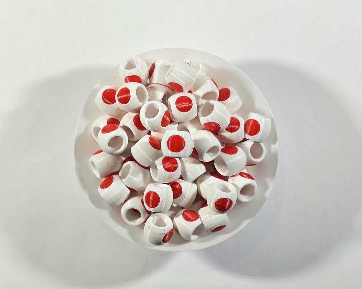 Japanese Flag Jewelry Beads for Hair or Charms: Japan