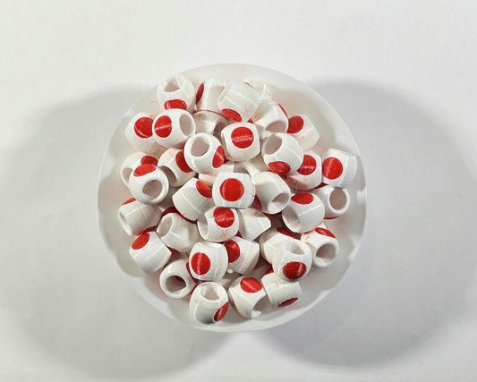 Japanese Flag Jewelry Beads for Hair or Charms: Japan