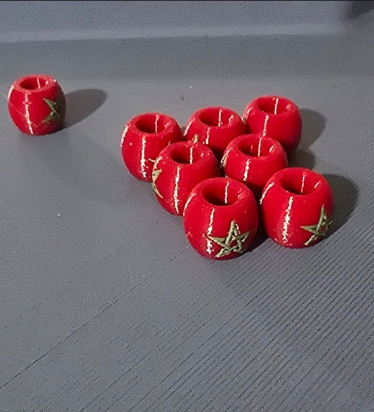 Moroccan Flag Jewelry Beads for Hair or Charms: Morocco