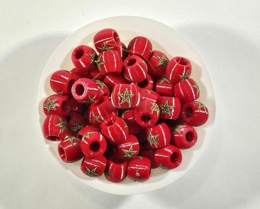 Moroccan Flag Jewelry Beads for Hair or Charms: Morocco