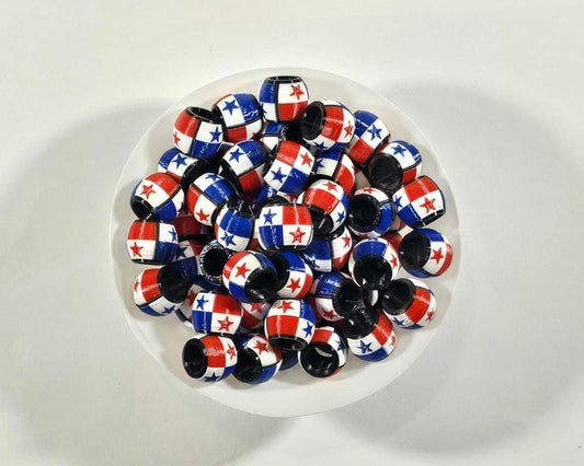 Panamanian Flag Jewelry Beads for Hair or Charms: Panama