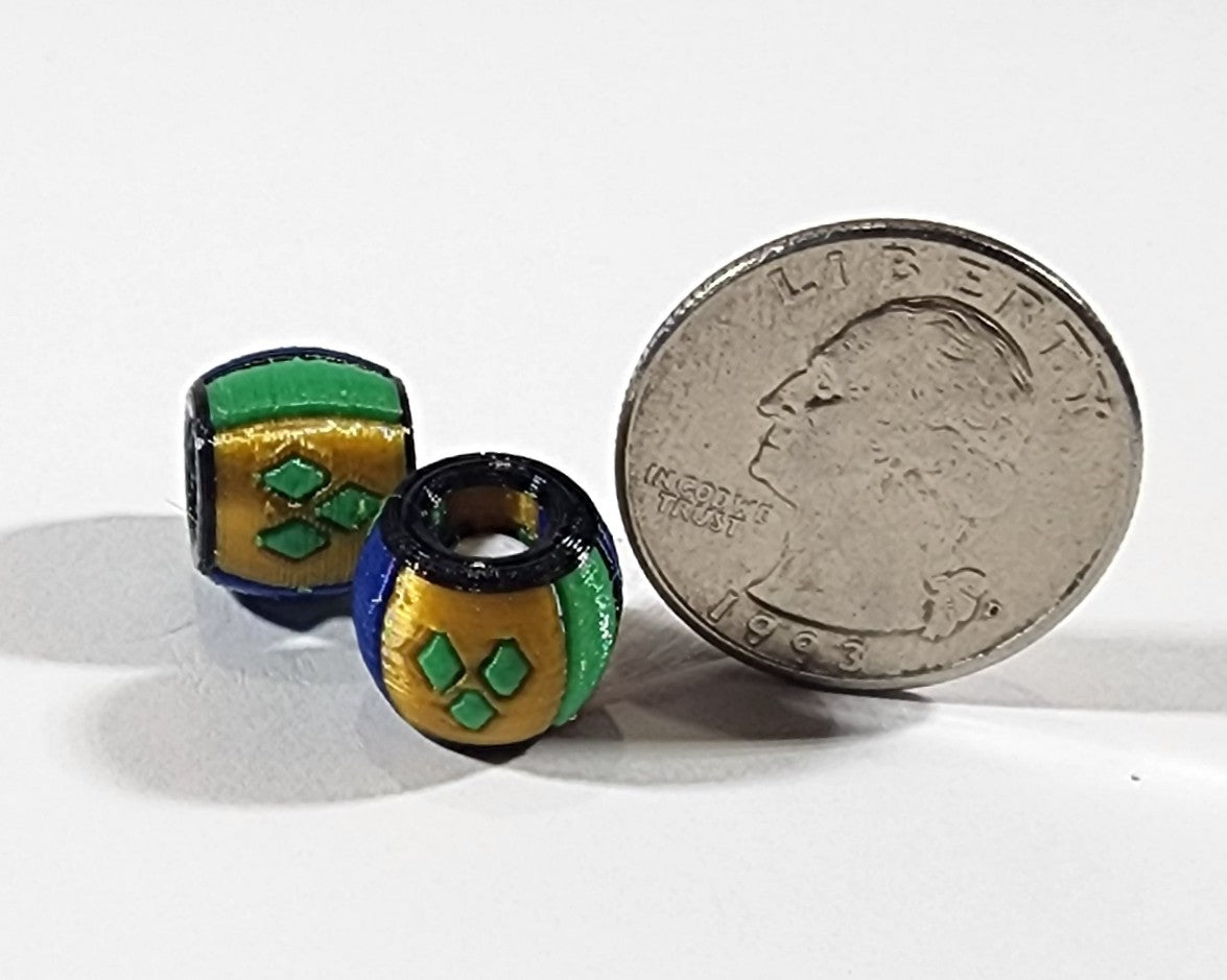 Caribbean Flag Jewelry Beads for Hair or Charms: St. Vincent and the Grenadines