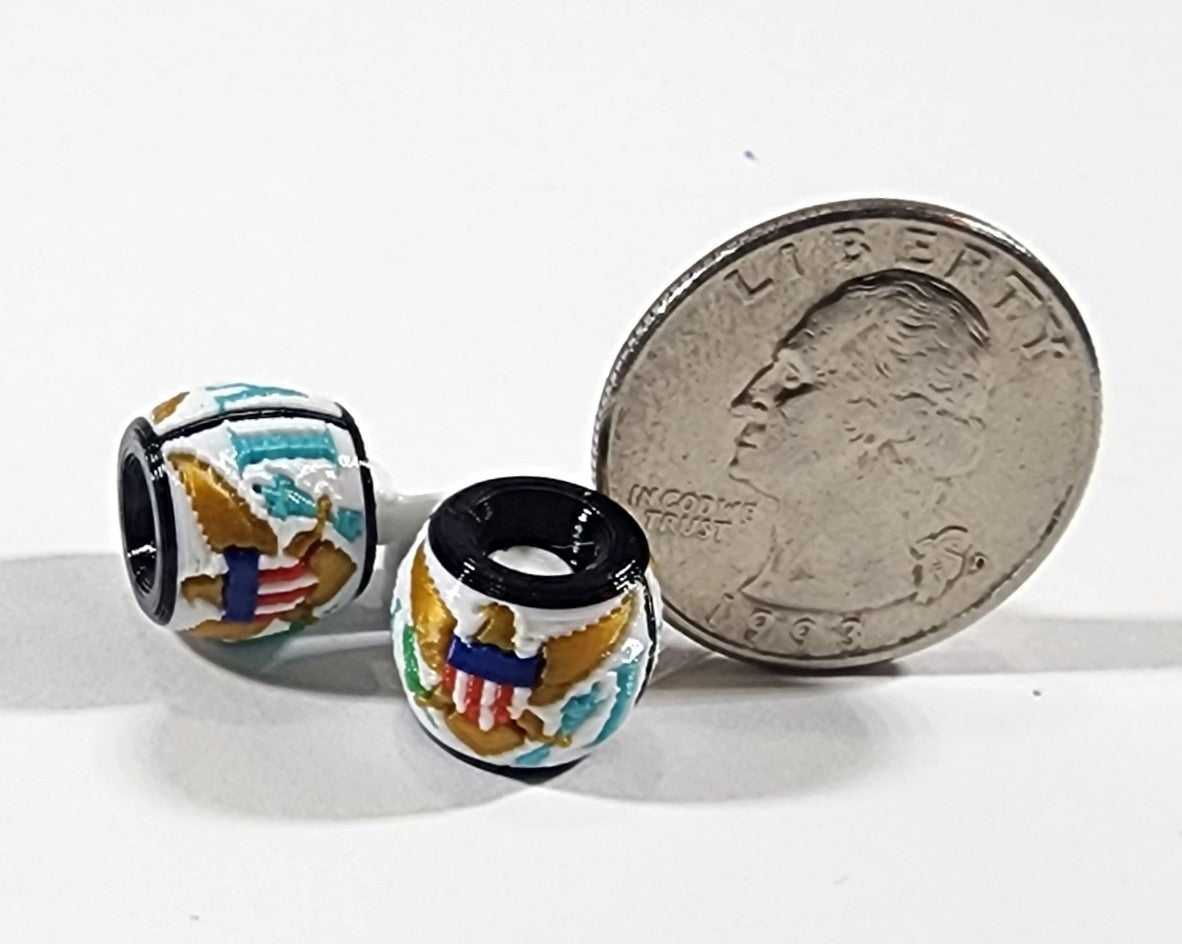 Caribbean Flag Jewelry Beads for Hair or Charms: US Virgin Islands