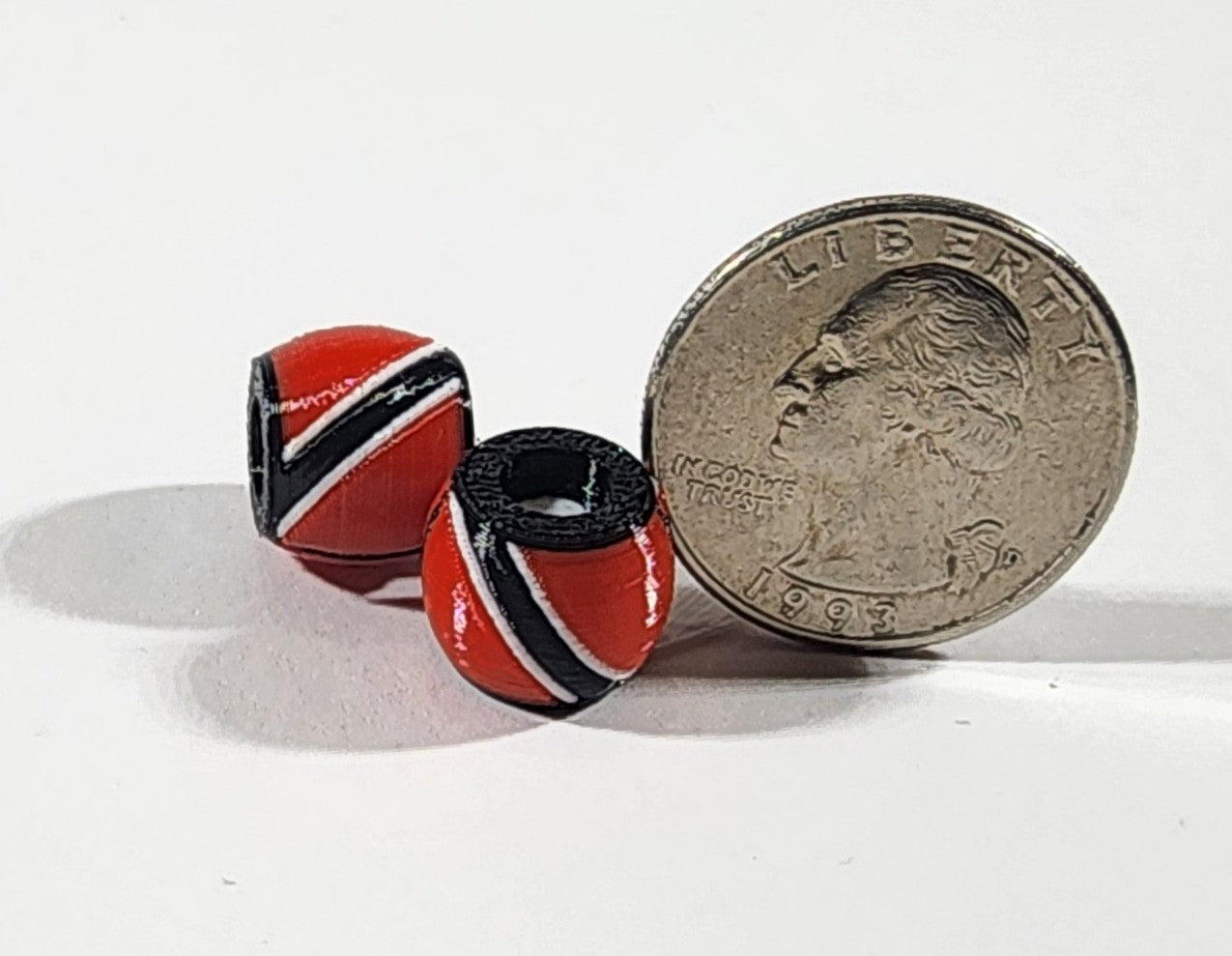 Caribbean Flag Jewelry Beads for Hair or Charms: Trinidad and Tobago