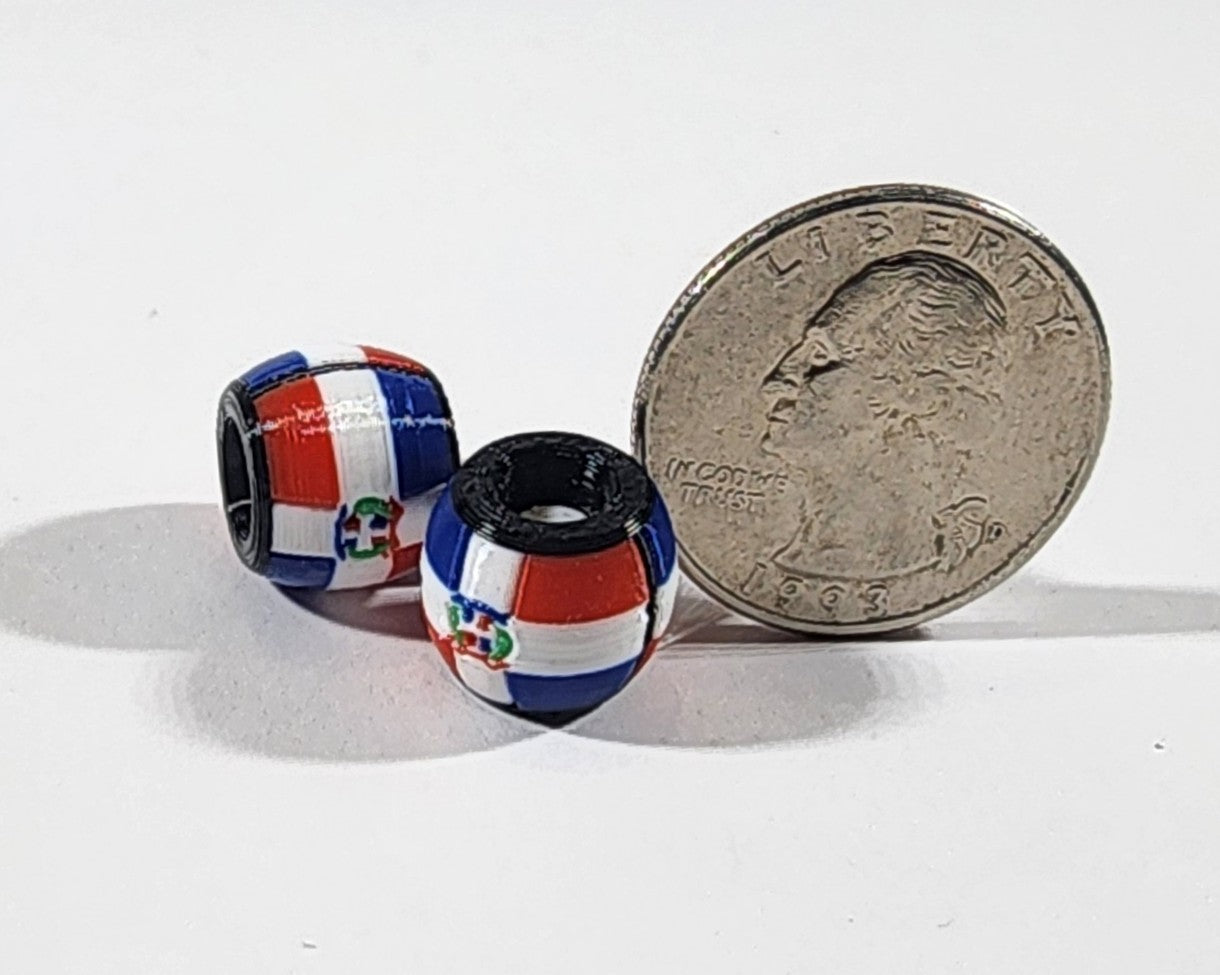 Caribbean Flag Accessory Beads and Charms: Dominican Republic (República Dominicana / Quisqueya)