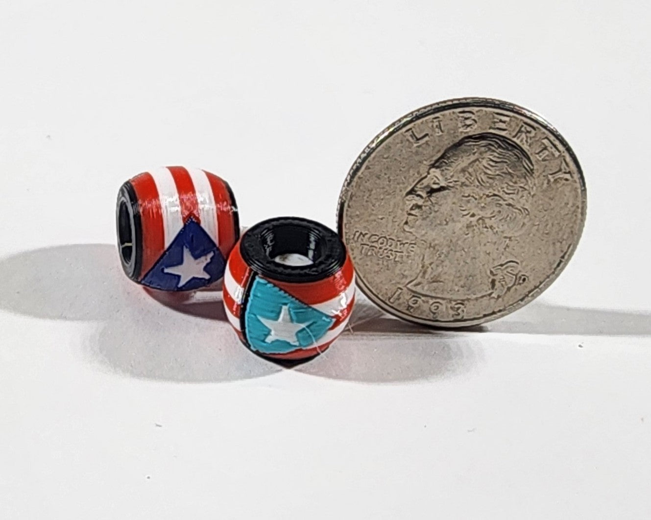 Caribbean Flag Jewelry Beads for Hair or Charms: Puerto Rico