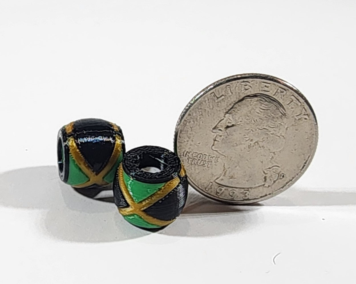 Caribbean Flag Jewelry Beads for Hair or Charms: Jamaica
