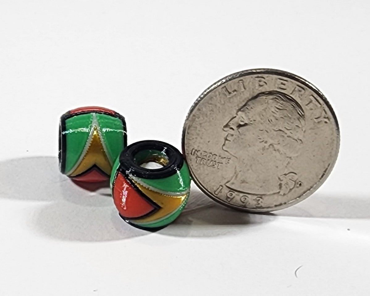 Caribbean Flag Jewelry Beads for Hair or Charms: Guyana
