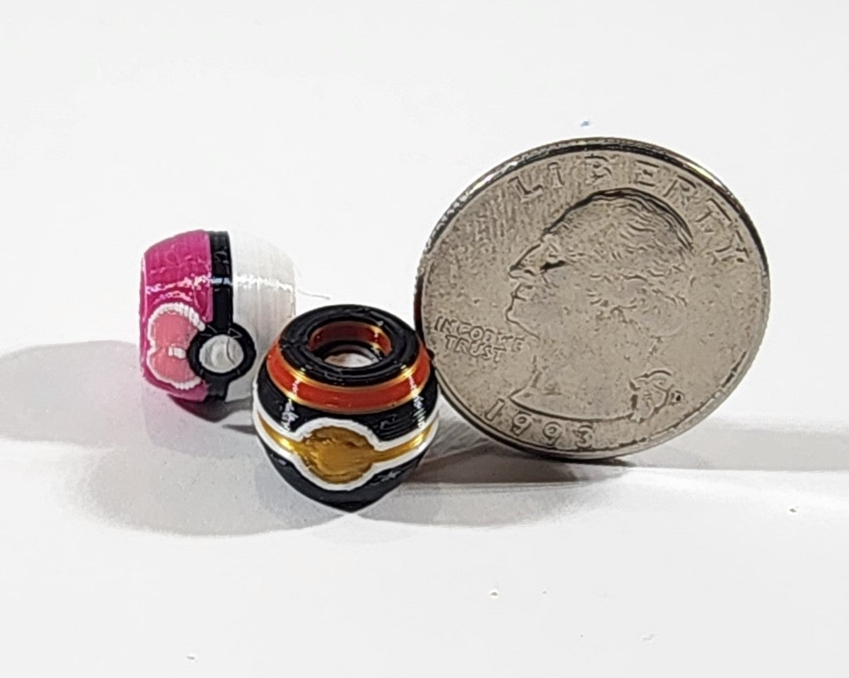 Pokemon Inspired Beads for Hair — Pokeball Charm Beads for Braids, Cosplay Jewelry, Festival Hair Accessories, Gift for Pokemon Fan