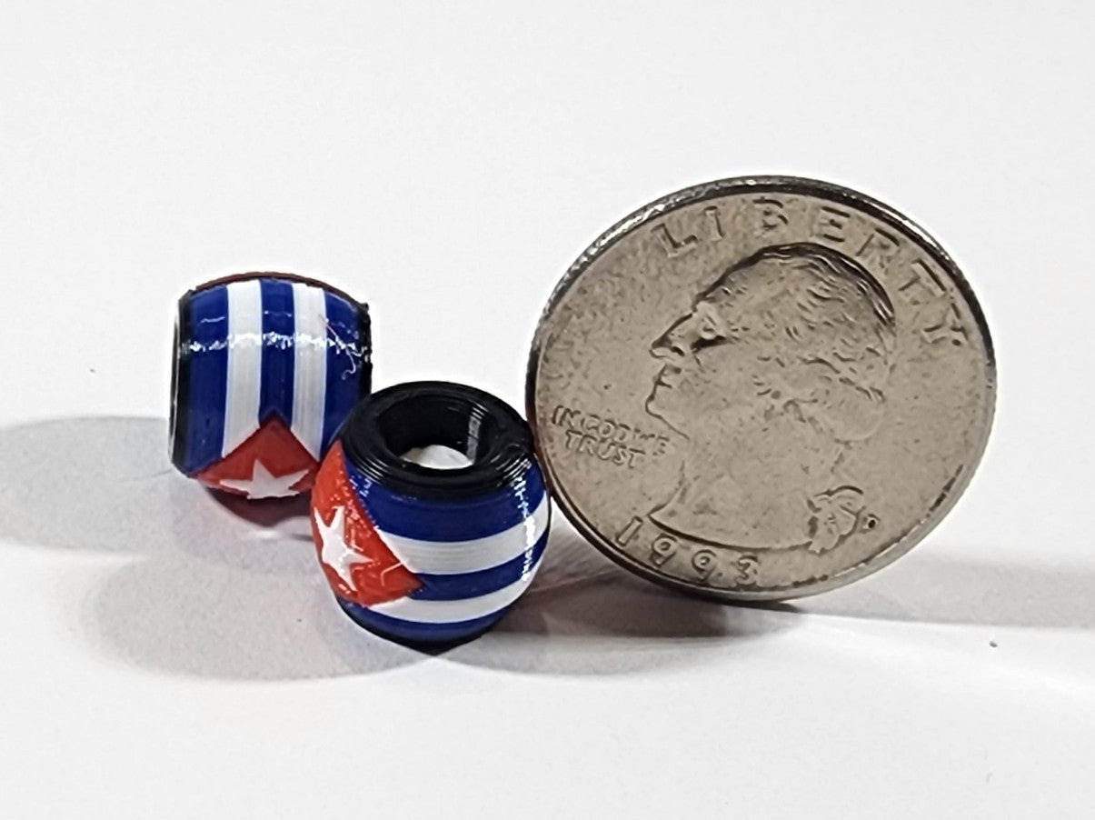 Caribbean Flag Jewelry Beads for Hair or Charms: Cuba