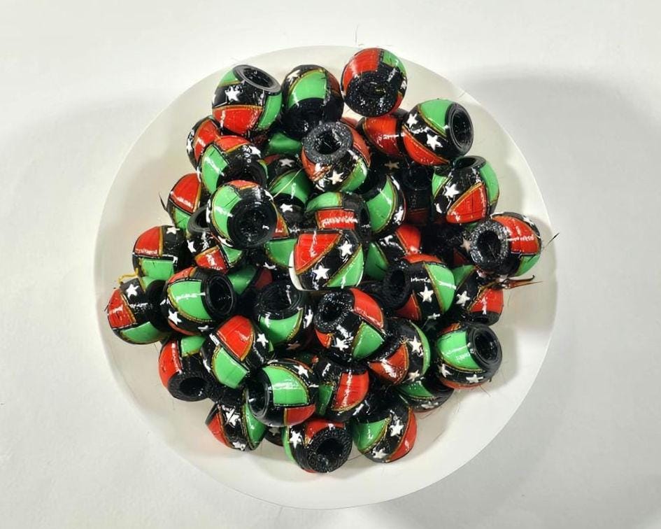 Caribbean Flag Jewelry Beads for Hair or Charms: St. Kitts & Nevis
