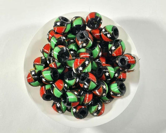 Caribbean Flag Jewelry Beads for Hair or Charms: St. Kitts & Nevis