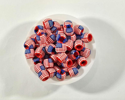American Flag Jewelry Beads for Hair or Charms: USA